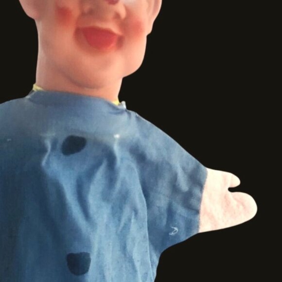 Vintage 1960s Policeman Hand Puppet Rubber Head Cloth Body - Picture 8 of 8